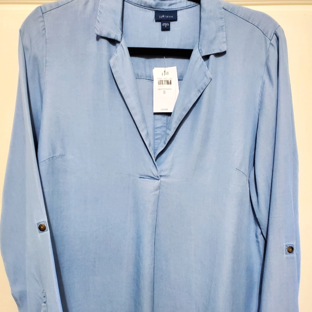 JJill chambray popover blouse sz. Small NWT